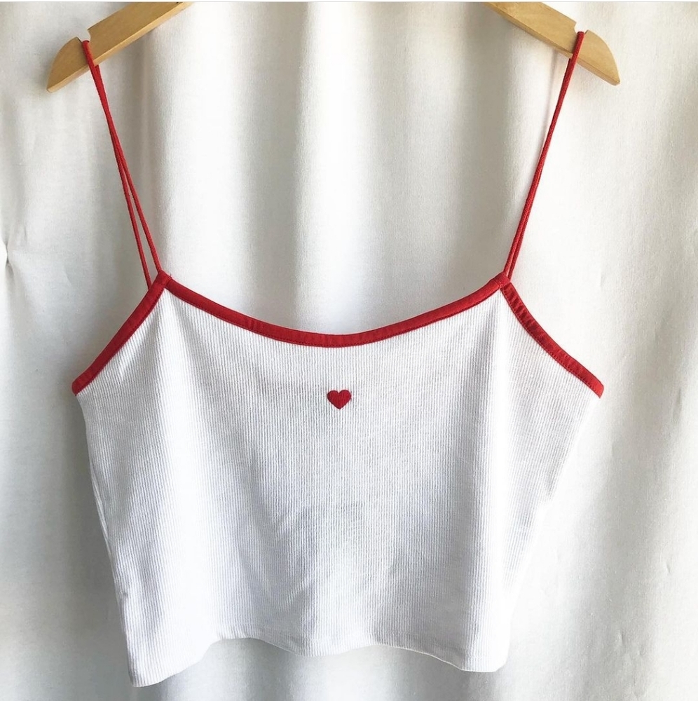 Topshop white ribbed crop top